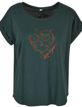 LINE DANCE HEART - Lady tee shirt Slub tee